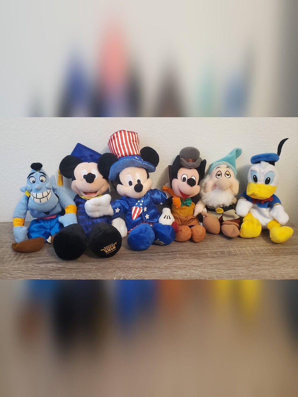 Vintage Disney Store Disney Parks Plush Lot - Mickey, Donald, Genie & Friends